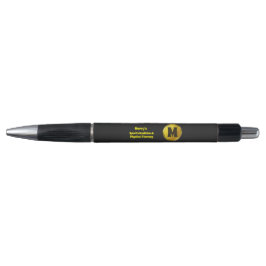 Professional Elegant Black Gold Monogram Business Pen