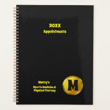 Professional Elegant Black Gold Monogram Business
