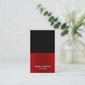 Professional Elegant Black Red Visitekaartje (Staand voorkant)