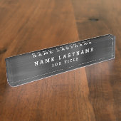 Professional Elegant Black White Desk Naambordje (Zijkant)