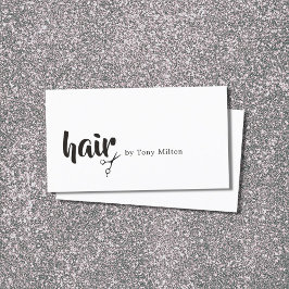 Professional Elegant Black White Hair Stylist Visitekaartje