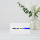Professional Elegant Blue Modern Plain White Visitekaartje (Staand voorkant)