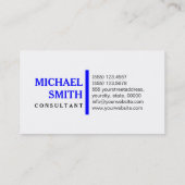 Professional Elegant Blue Modern Plain White Visitekaartje (Achterkant)