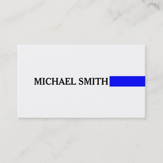 Professional Elegant Blue Modern Plain White Visitekaartje (Voorkant)