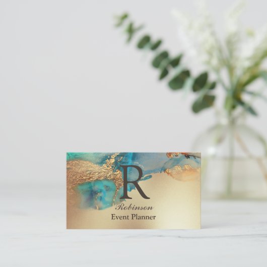 Professional Elegant Blue Visitekaartje (Staand voorkant)