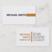 Professional Elegant Bronze Modern Plain White Visitekaartje (Voorkant / Achterkant)