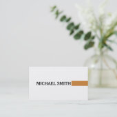 Professional Elegant Bronze Modern Plain White Visitekaartje (Staand voorkant)