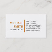 Professional Elegant Bronze Modern Plain White Visitekaartje (Achterkant)