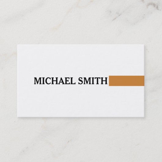 Professional Elegant Bronze Modern Plain White Visitekaartje (Voorkant)