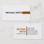 Professional Elegant Brown Modern Plain White Visitekaartje (Voorkant / Achterkant)