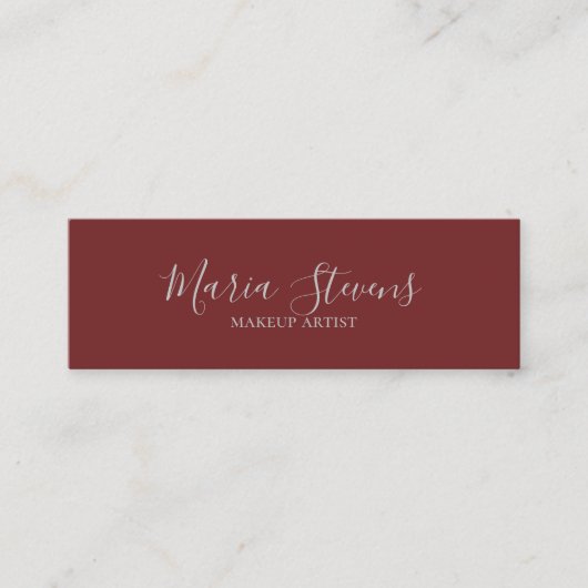Professional Elegant Burgundy Mini Visitekaartje (Voorkant)