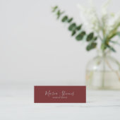 Professional Elegant Burgundy Mini Visitekaartje (Staand voorkant)