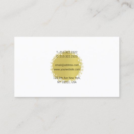 Professional Elegant Calligraded Gold Plain Visitekaartje (Achterkant)