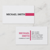 Professional Elegant Cerise Modern Plain White Visitekaartje (Voorkant / Achterkant)