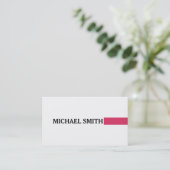 Professional Elegant Cerise Modern Plain White Visitekaartje (Staand voorkant)