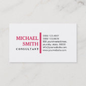 Professional Elegant Cerise Modern Plain White Visitekaartje (Achterkant)