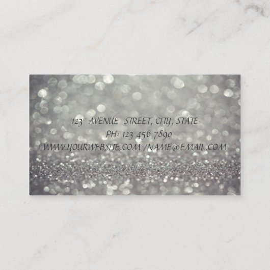 Professional Elegant Chic, Glittery, Bokeh Visitekaartje (Achterkant)