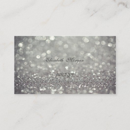 Professional Elegant Chic, Glittery, Bokeh Visitekaartje (Voorkant)