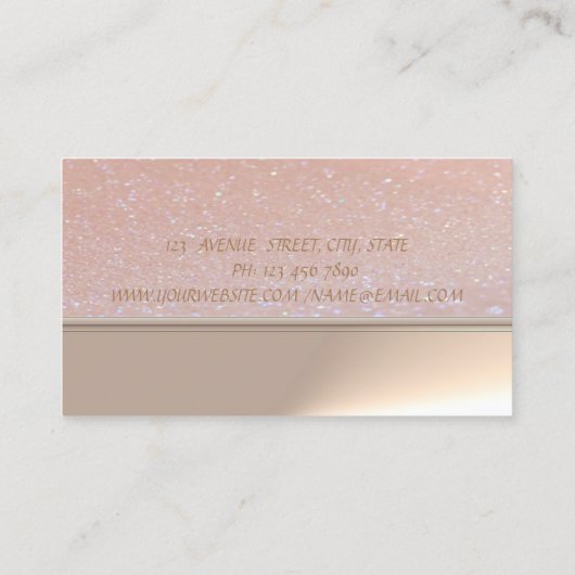 Professional Elegant Chic Glittery Visitekaartje (Achterkant)