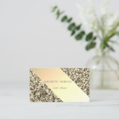 Professional Elegant Chic Gold Glitter Stripe Visitekaartje (Staand voorkant)