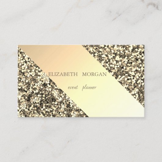 Professional Elegant Chic Gold Glitter Stripe Visitekaartje (Voorkant)
