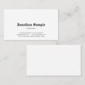 Professional Elegant Classic Old English Plain Visitekaartje (Voorkant / Achterkant)