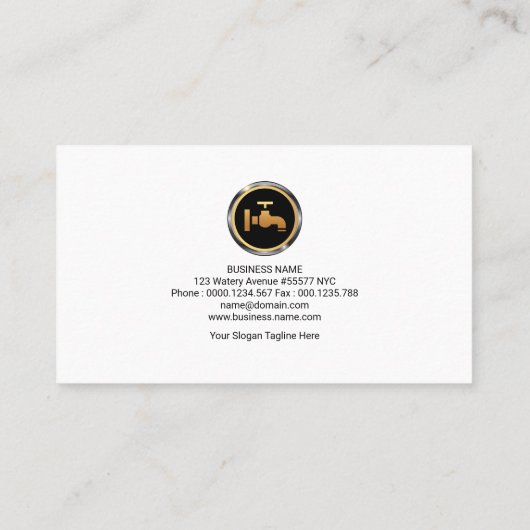 Professional Elegant Cyan Silver Wave Plumber Visitekaartje (Achterkant)