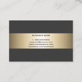 Professional Elegant Dark Faux Gold Stripes Visitekaartje (Achterkant)