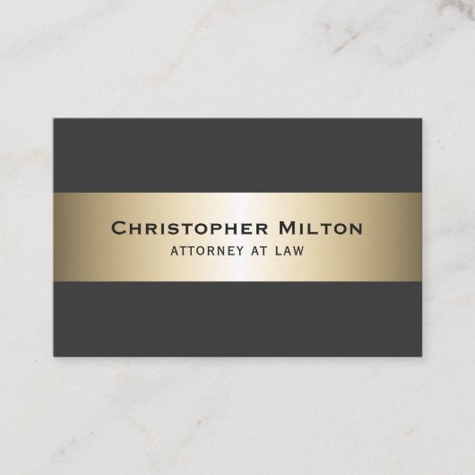 Professional Elegant Dark Faux Gold Stripes Visitekaartje (Voorkant)