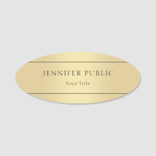 Professional Elegant Faux Gold Moderne Sjabloon Naamplaatje