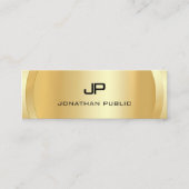 Professional Elegant Faux Gold Monogram Modern Mini Visitekaartje (Voorkant)