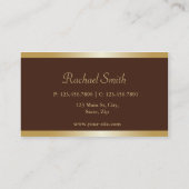 Professional Elegant Floral Monogram Gold Visitekaartje (Achterkant)