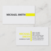 Professional Elegant Geel Modern Plain White Visitekaartje (Voorkant / Achterkant)
