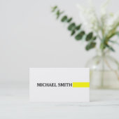 Professional Elegant Geel Modern Plain White Visitekaartje (Staand voorkant)