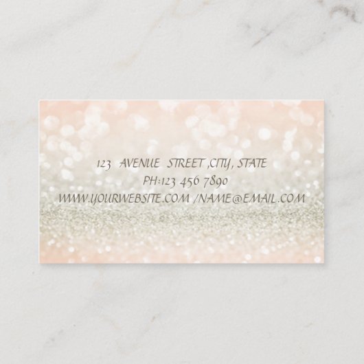 Professional Elegant Glamor Glittery Visitekaartje (Achterkant)