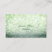 Professional Elegant Glittery Green Bokeh Visitekaartje (Voorkant)