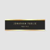 Professional Elegant Gold Black Sjabloon Moderne Naamplaatje (Voorkant)