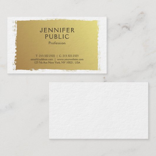 Professional Elegant Gold Design Elite Luxe Visitekaartje (Voorkant / Achterkant)