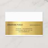 Professional Elegant Gold Effect Modern Plain Luxe Visitekaartje (Voorkant)