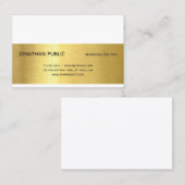 Professional Elegant Gold Effect Modern Plain Luxe Visitekaartje (Voorkant / Achterkant)