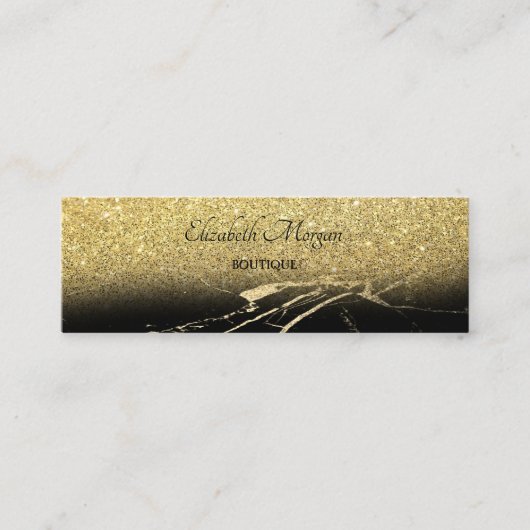 Professional Elegant Gold Glitter Ombre, marmer Mini Visitekaartje (Voorkant)