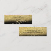 Professional Elegant Gold Glitter Ombre, marmer Mini Visitekaartje (Voorkant / Achterkant)