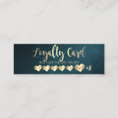 Professional Elegant Gold Hearts Green Leather Klantenkaartje (Voorkant)