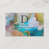 Professional Elegant Gold Light Grey Blue Paars Visitekaartje (Achterkant)