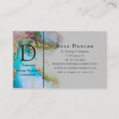 Professional Elegant Gold Light Grey Blue Paars Visitekaartje (Voorkant)