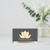 Professional Elegant Gold Lotus, Yoga Visitekaartje (Staand voorkant)