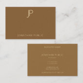 Professional Elegant Gold Monogram Premium Pearl Visitekaartje (Voorkant / Achterkant)