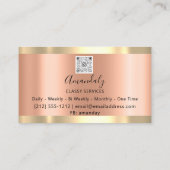 Professional Elegant Gold QR Code Logo Coral Visitekaartje (Achterkant)
