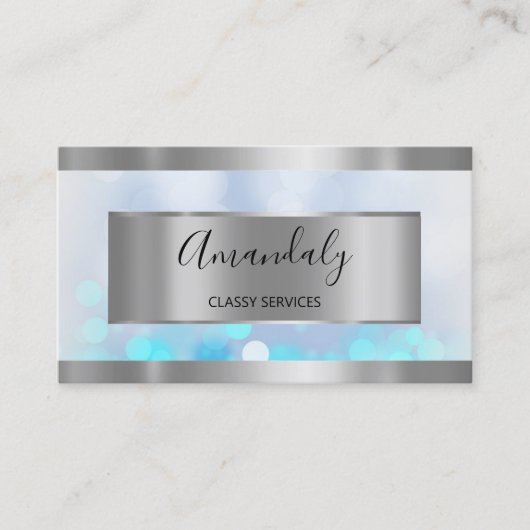 Professional Elegant Gold QR Code Silver Visitekaartje (Voorkant)