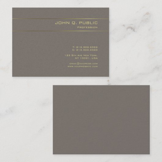 Professional Elegant Gold Text Luxury Pearl Finish Visitekaartje (Voorkant / Achterkant)